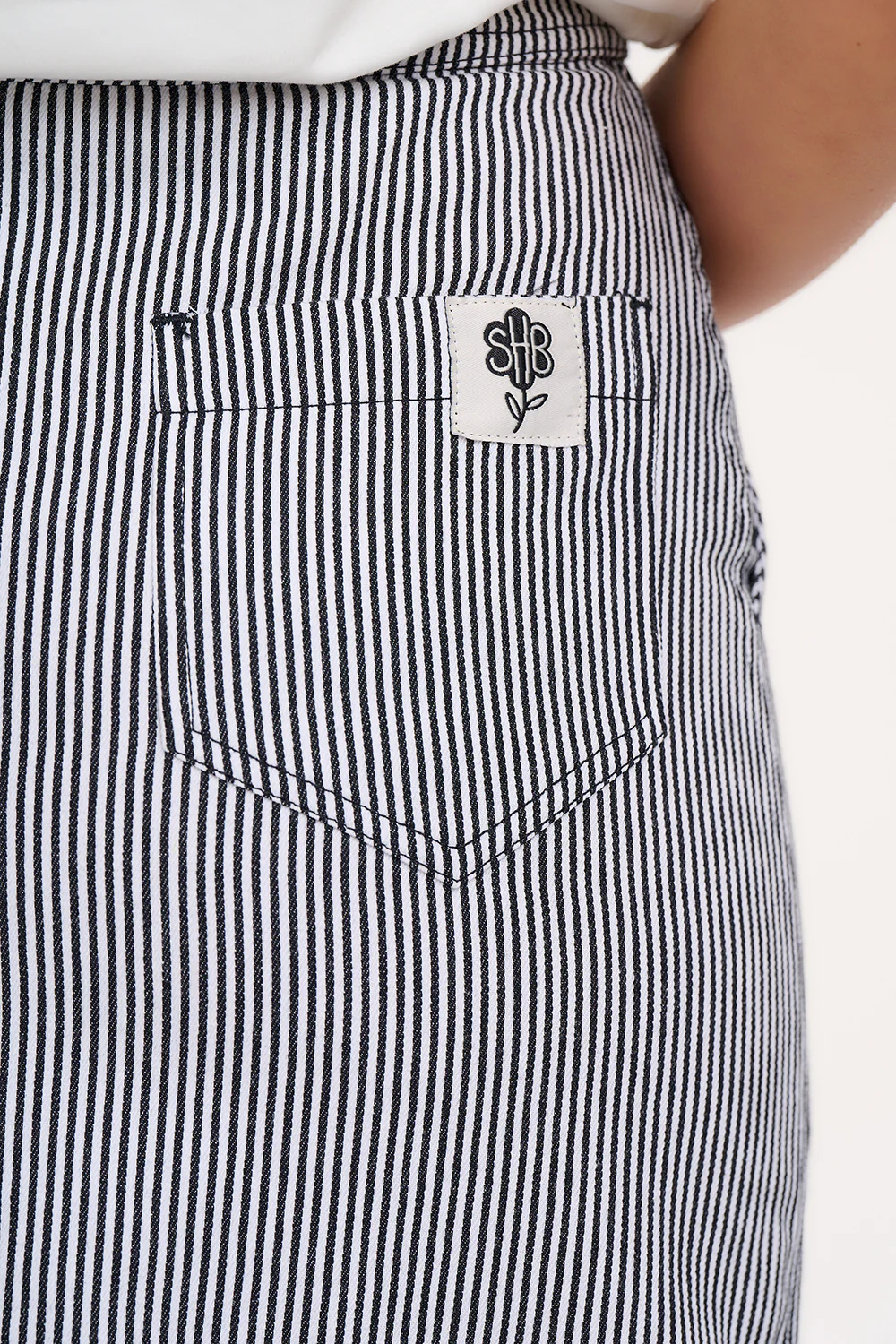 Amaya Midi Skirt - Monochrome Stripe - Image 3