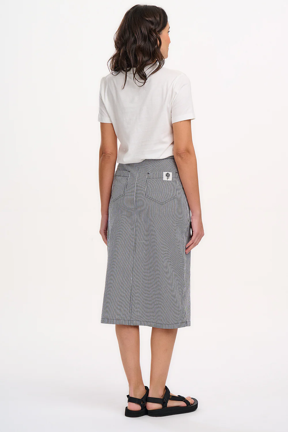 Amaya Midi Skirt - Monochrome Stripe - Image 4