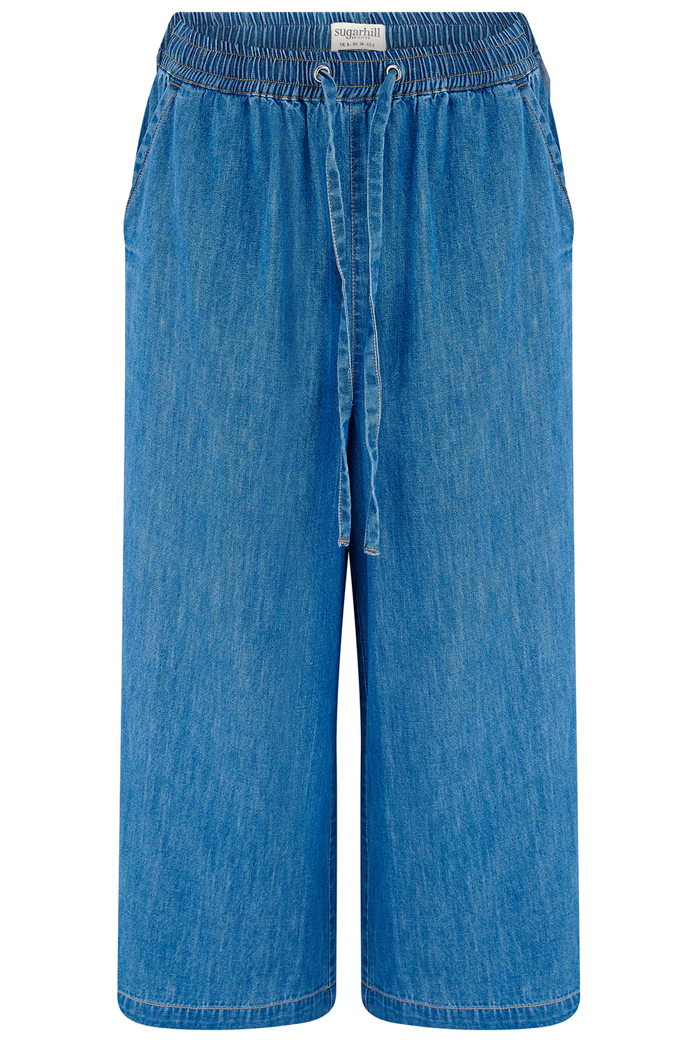 Annemarie Cropped Trousers - Mid Blue Denim - Image 7