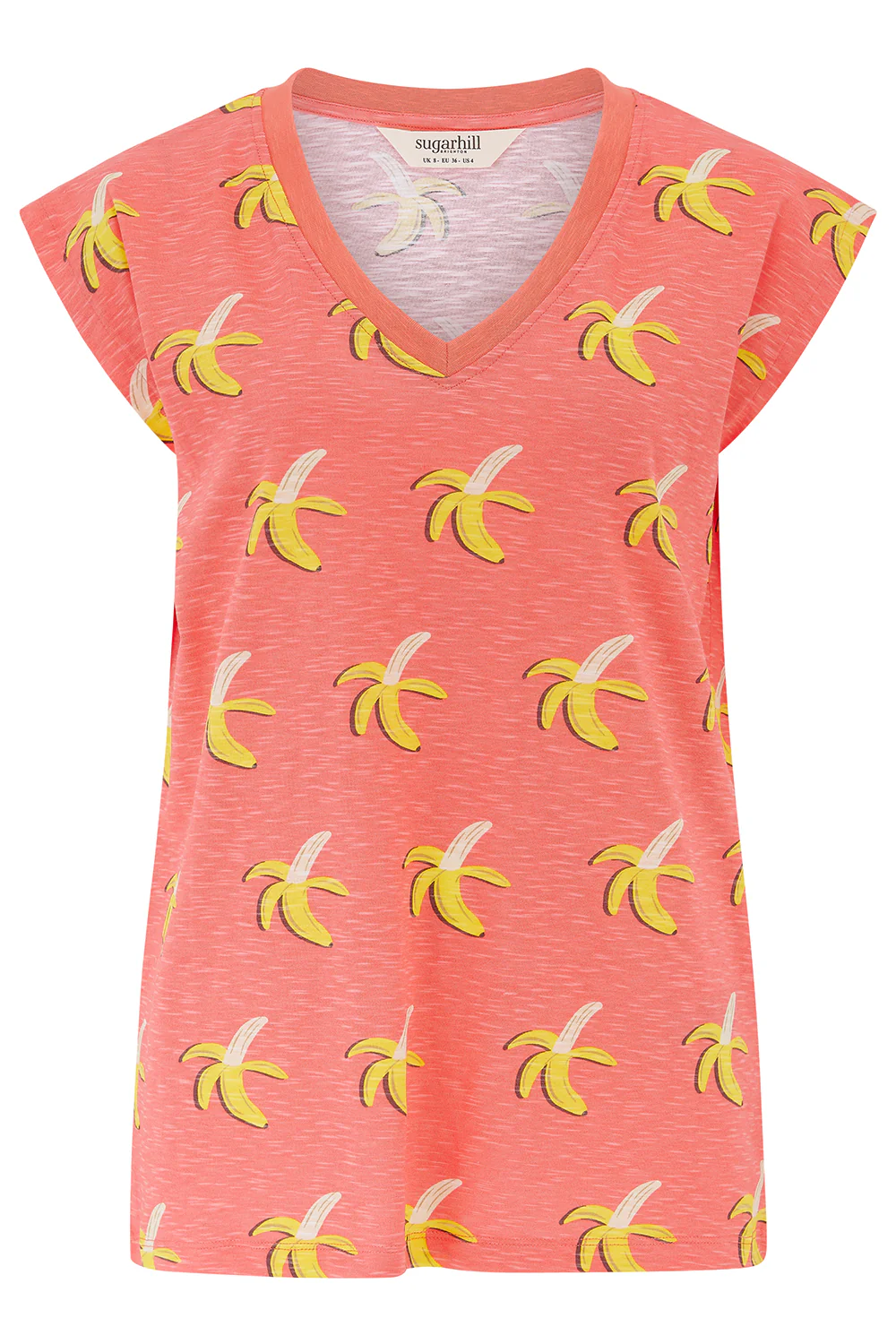 Ariana V-Neck Tank T-Shirt - Orange, Banana Split - Image 6