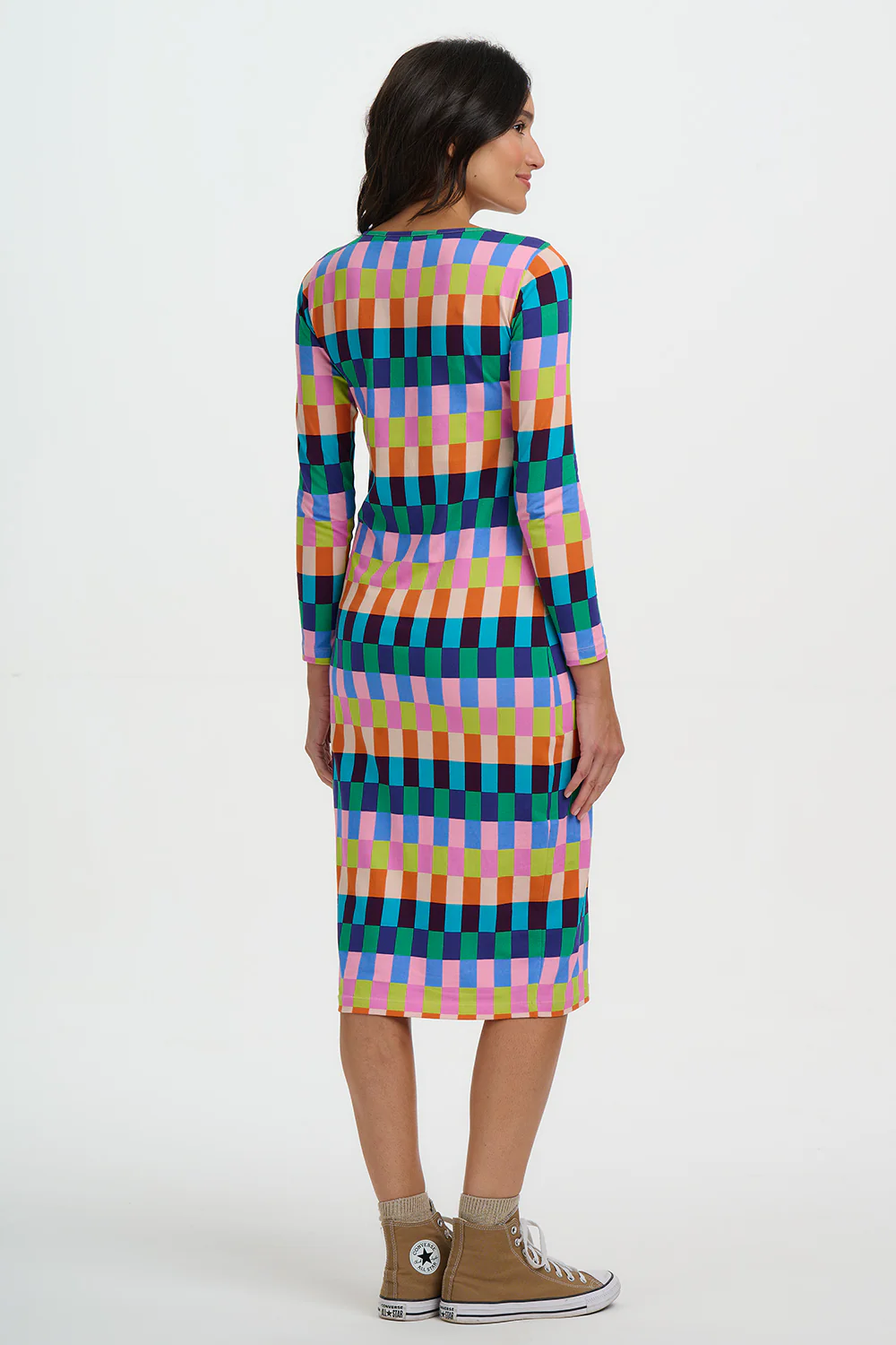 Ariella Jersey Midi Dress - Multi, Puzzle Stripe - Image 4