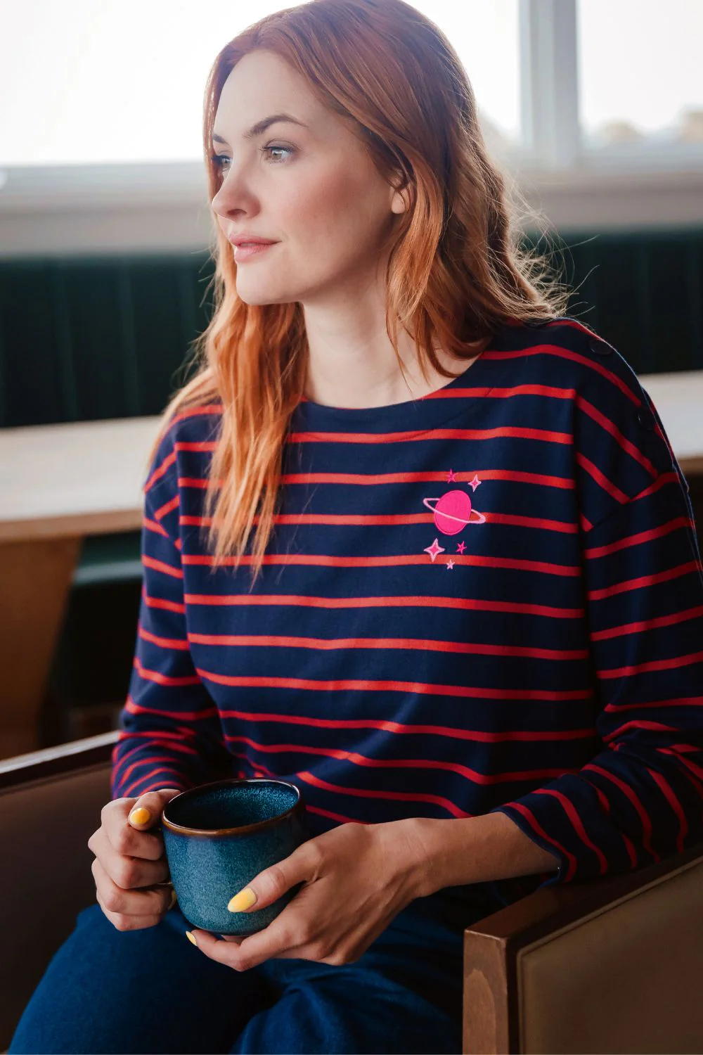 Celine Breton Top - Navy/Red, Planet - Image 7