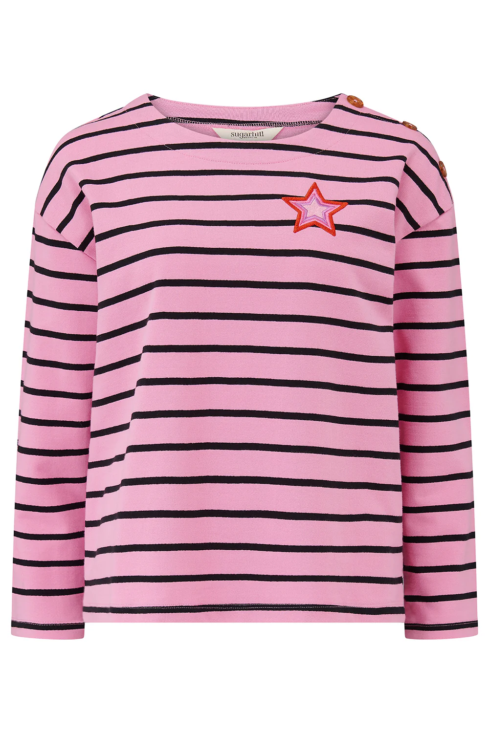 Celine Breton Top - Pink/Black, Star - Image 8