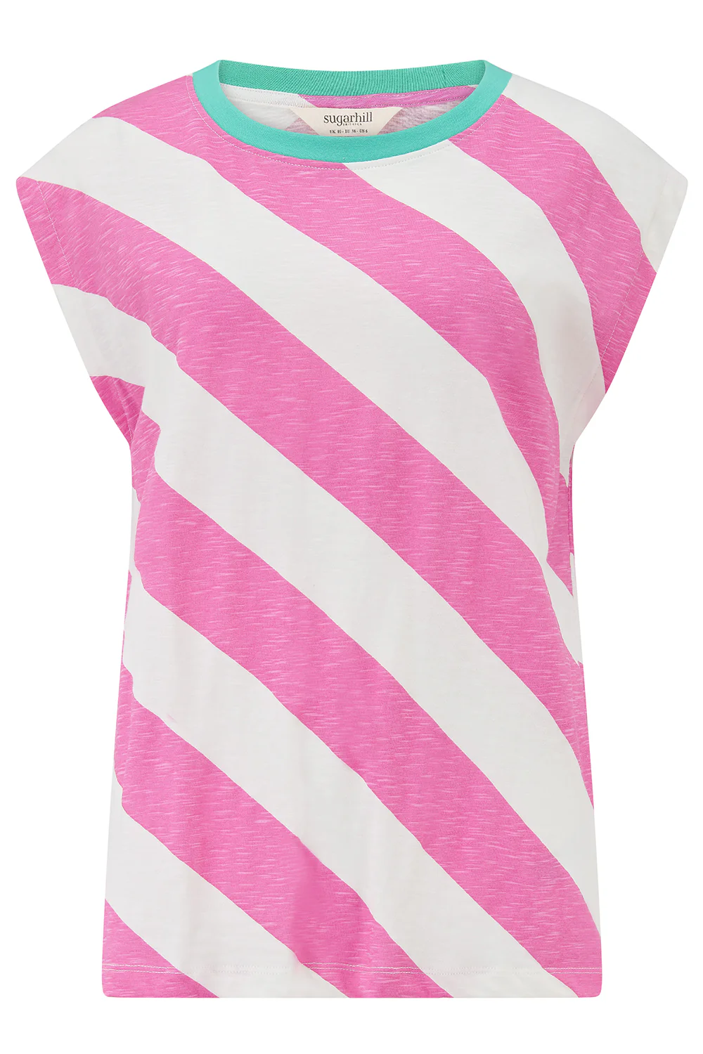 Chrissy Relaxed Tank T-Shirt - Off White/Pink, Brighton Rock - Image 8