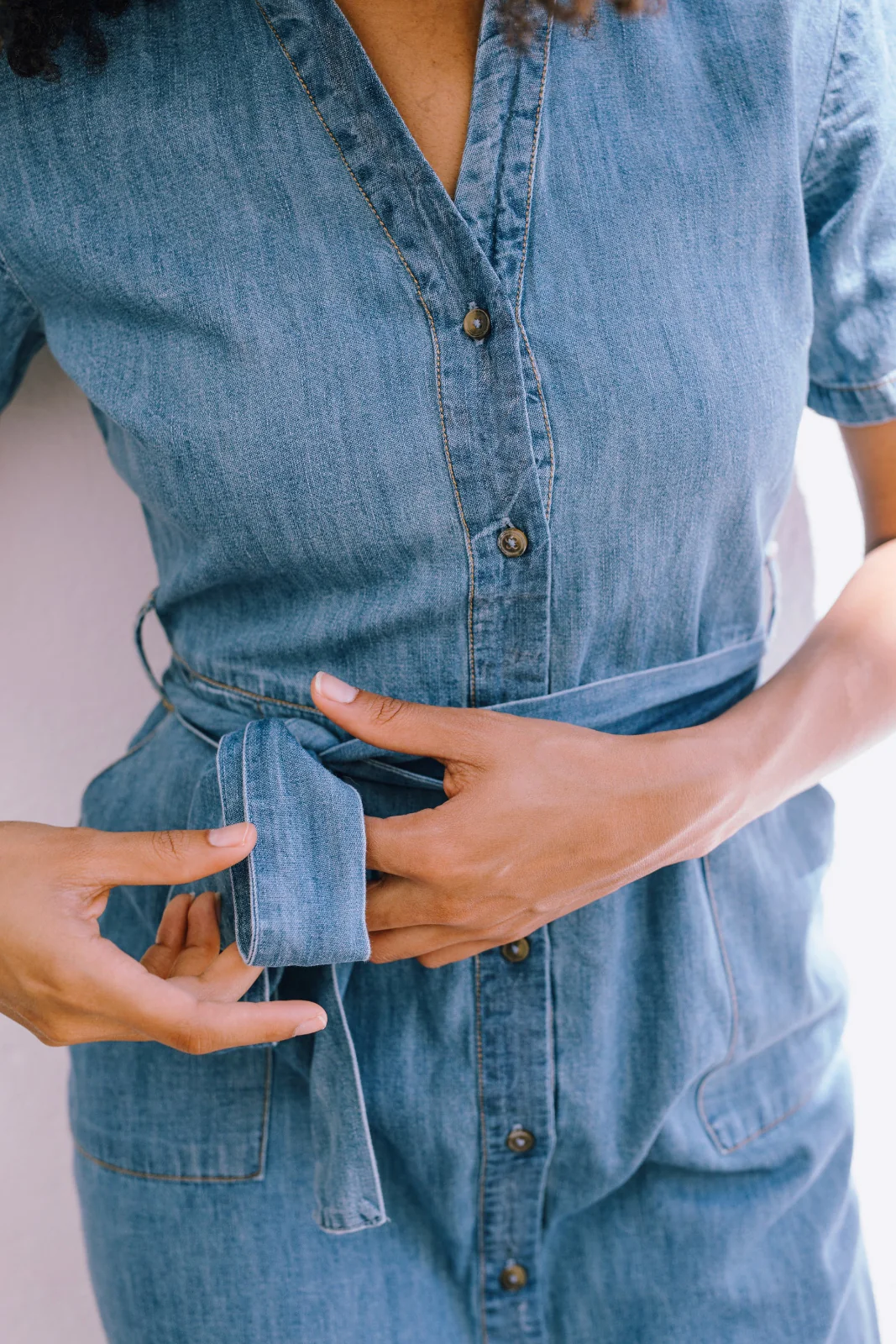 Cloretta Midi Shirt Dress - Mid Blue Denim - Image 4