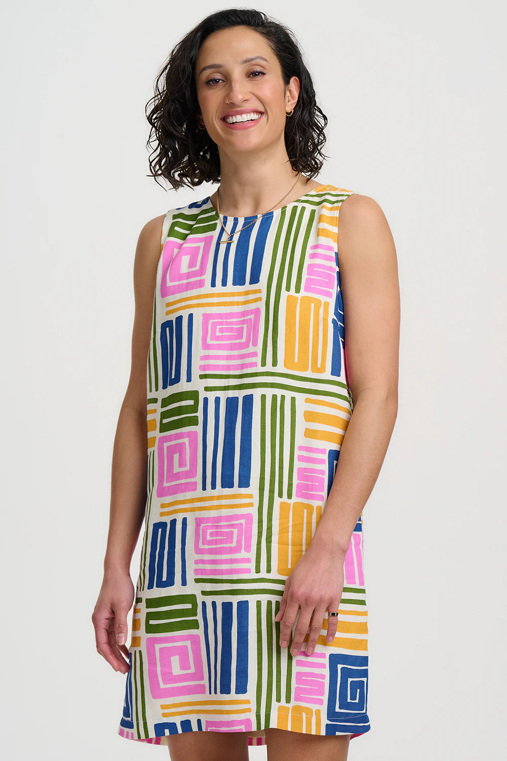 Corina Mini Dress - Multi, Painted Maze - Image 2