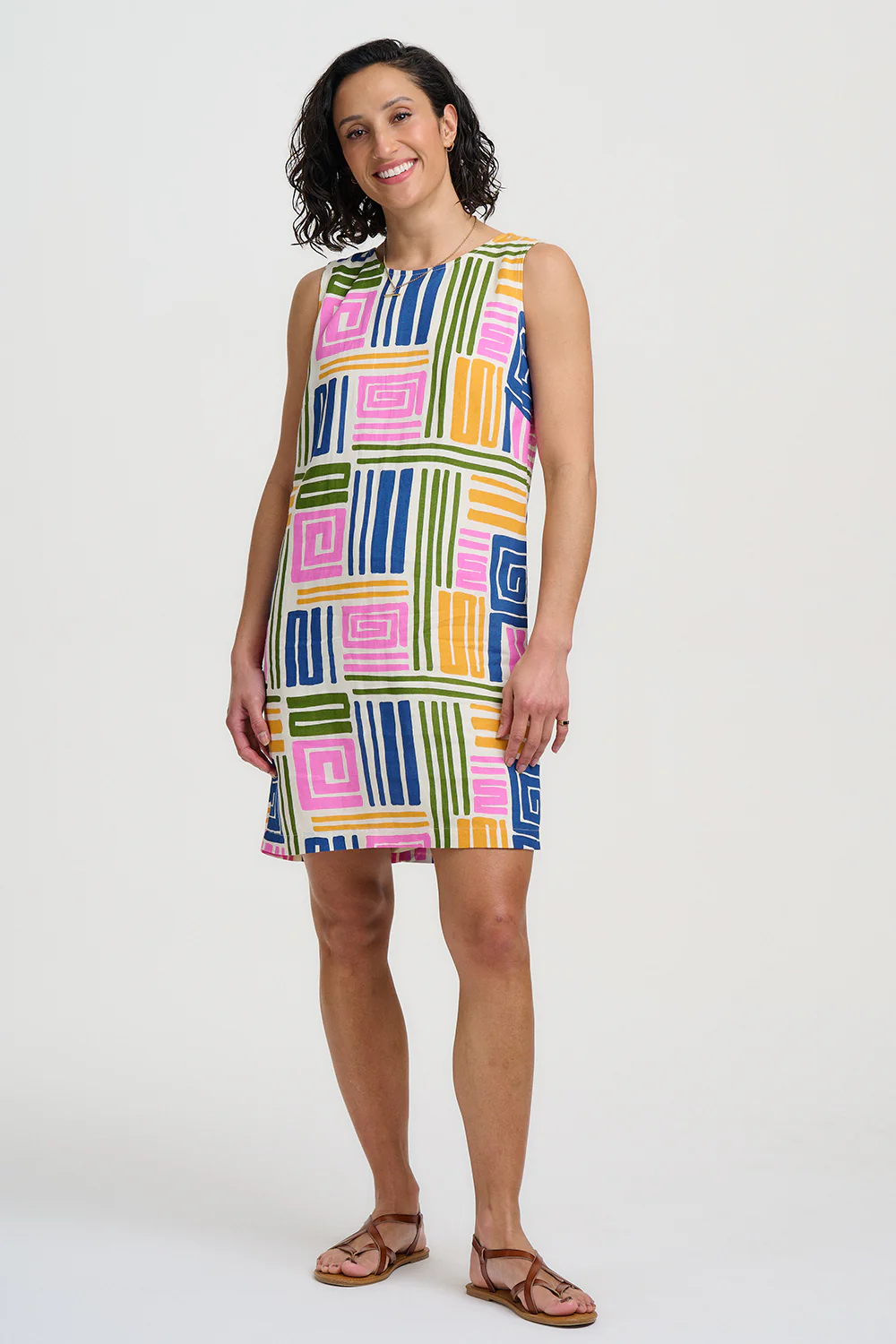 Corina Mini Dress - Multi, Painted Maze - Image 4