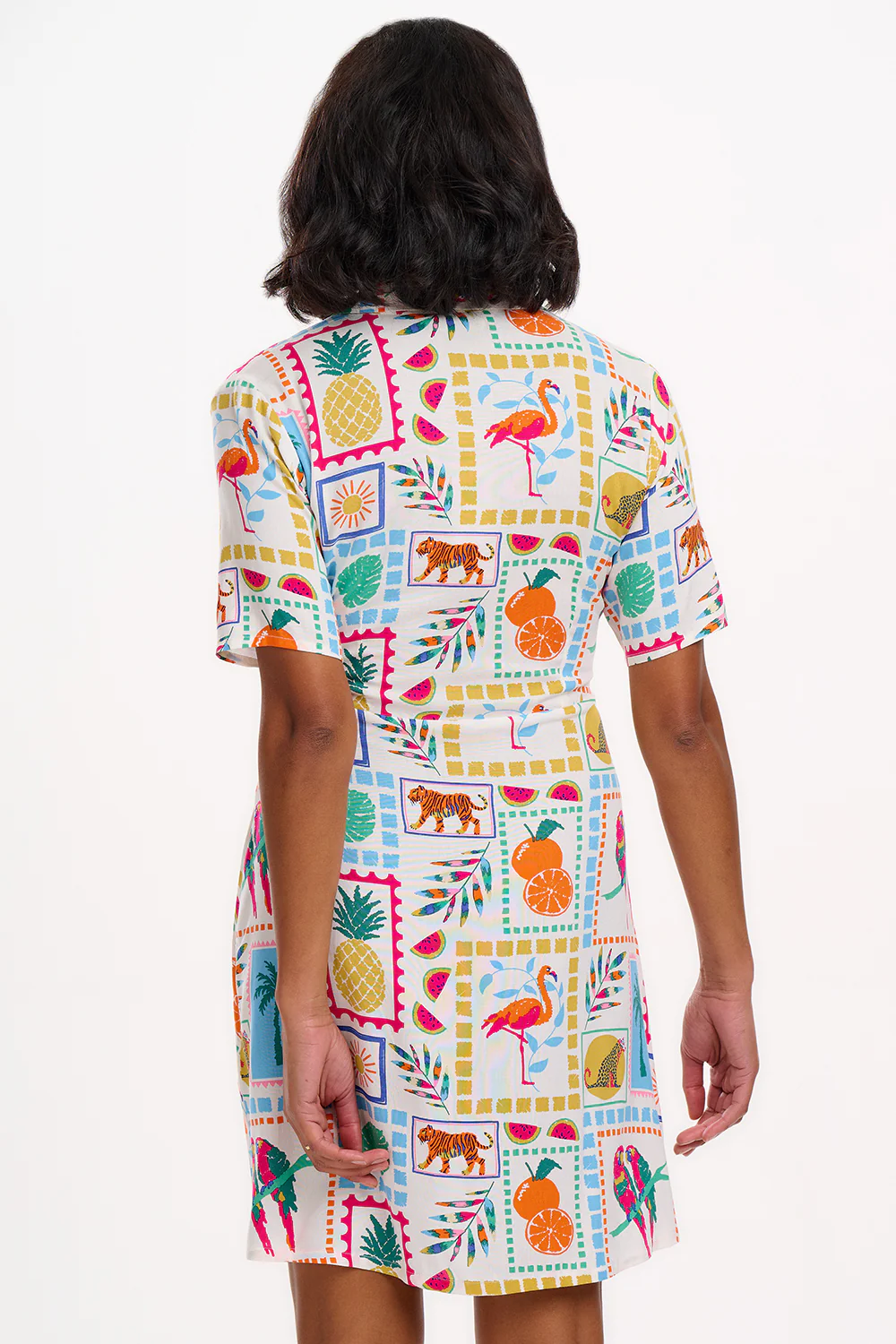 Dessie Mini Shirt Dress - Off-White, Jungle Tile - Image 6