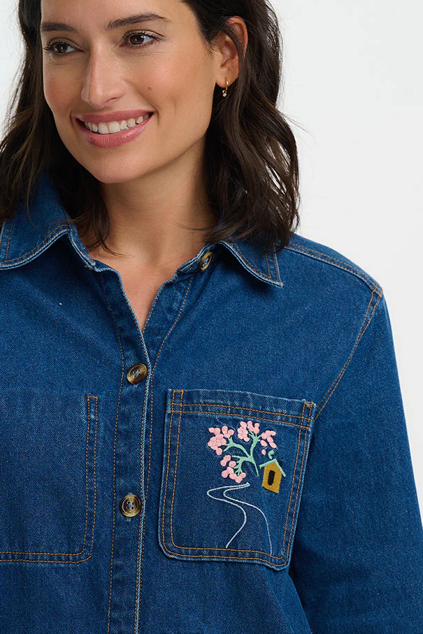 Dita Denim Jacket - Deep Indigo Denim - Image 2