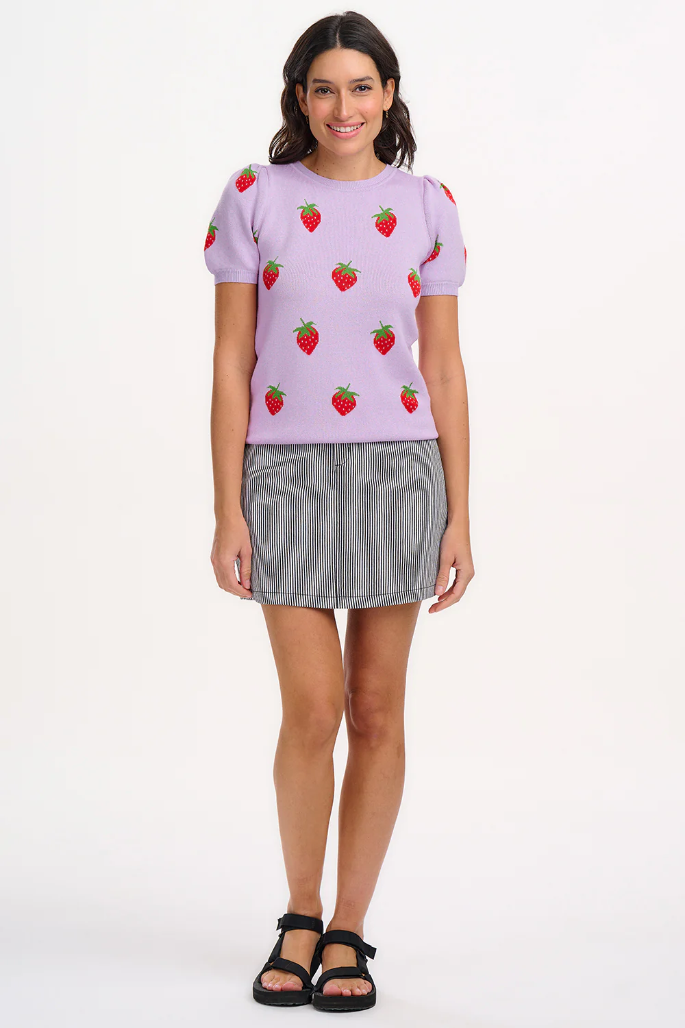 Dominique Knit Top - Lilac, Summer Strawberry - Image 4