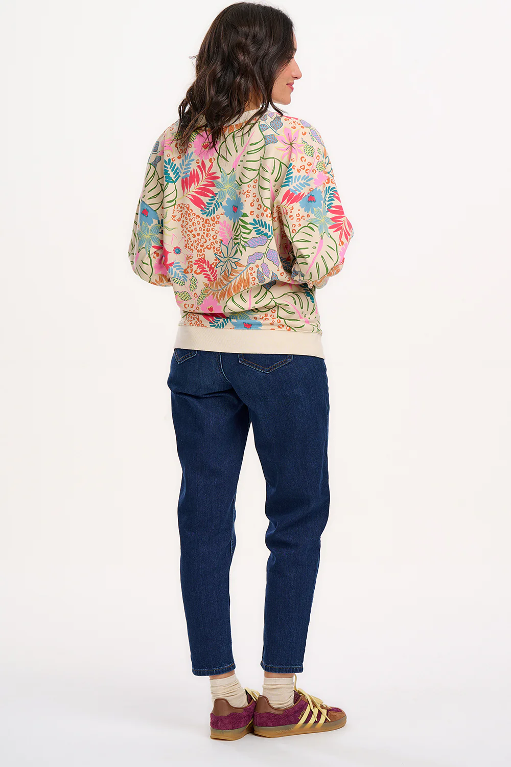 Eadie Relaxed Sweatshirt - Off-White/Multi, Painted Jungle - Image 4