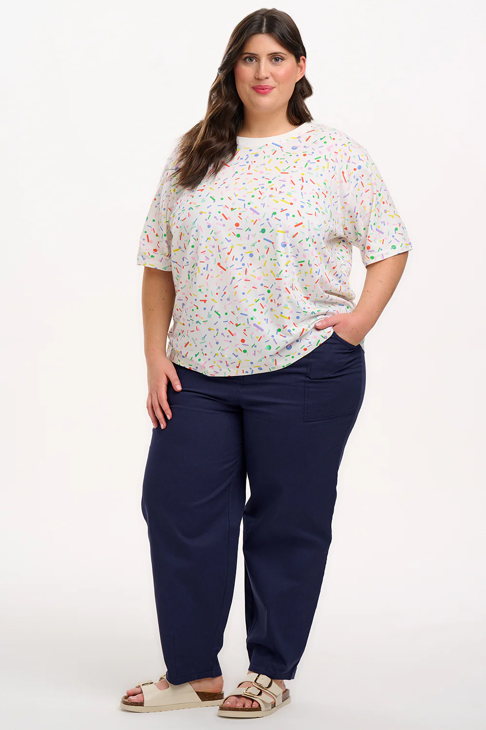 Kinsley Relaxed T-Shirt - Off-White, Cake Sprinkles - Image 5