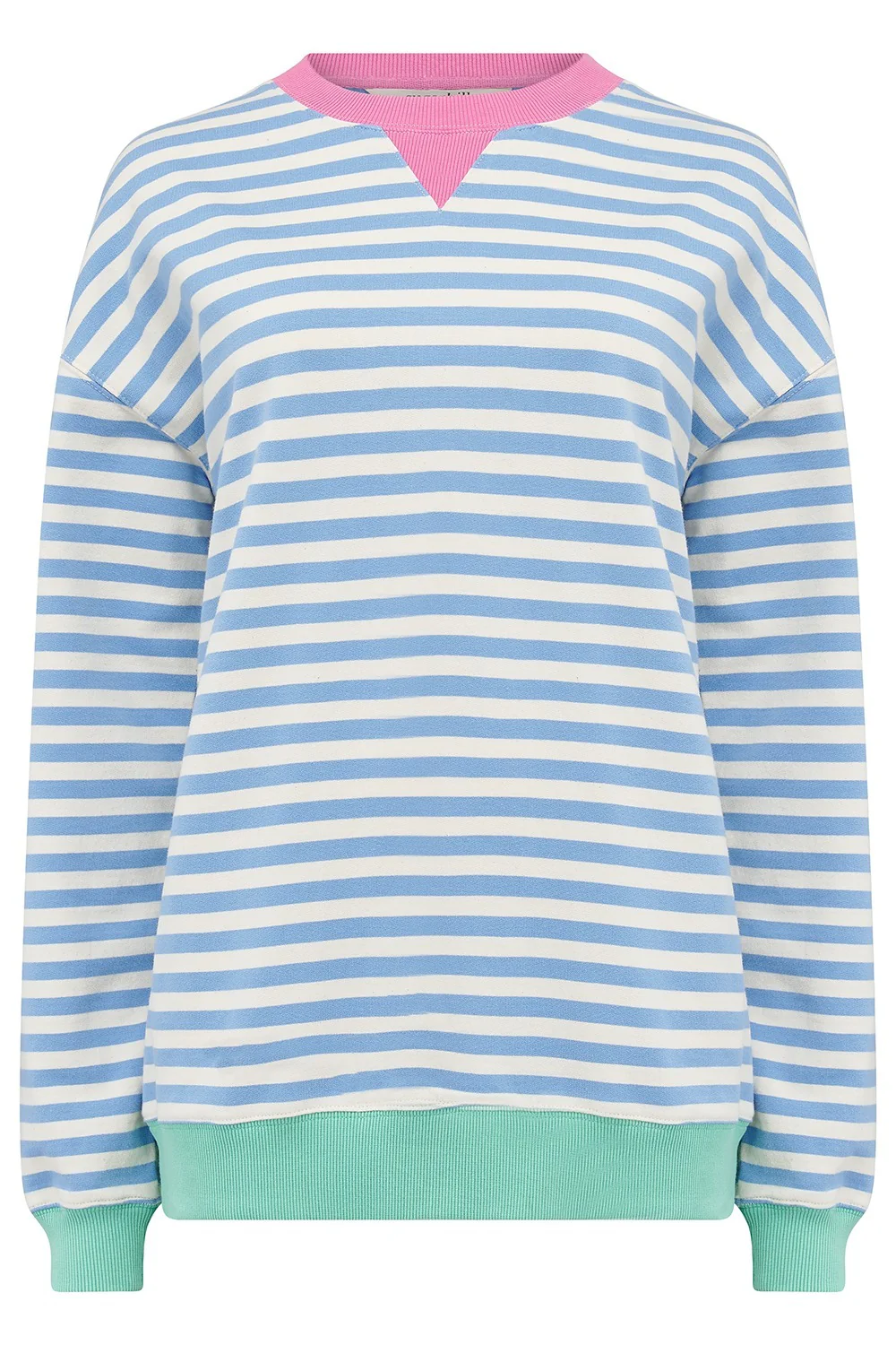 Lucia Sweatshirt - Off White/Blue/Pink, Stripes - Image 5