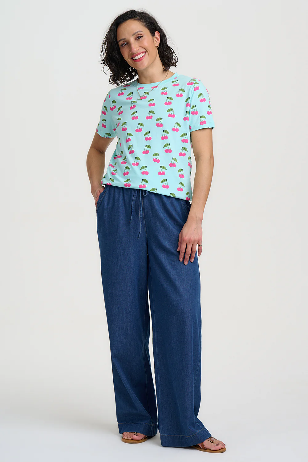 Maggie T-Shirt - Green, Cherry Pop - Image 3
