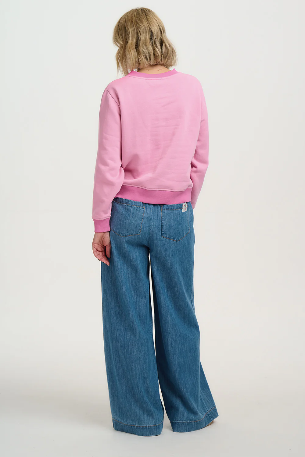 Mindy Blouson Sleeve Sweatshirt - Pink, Heart Flower - Image 3