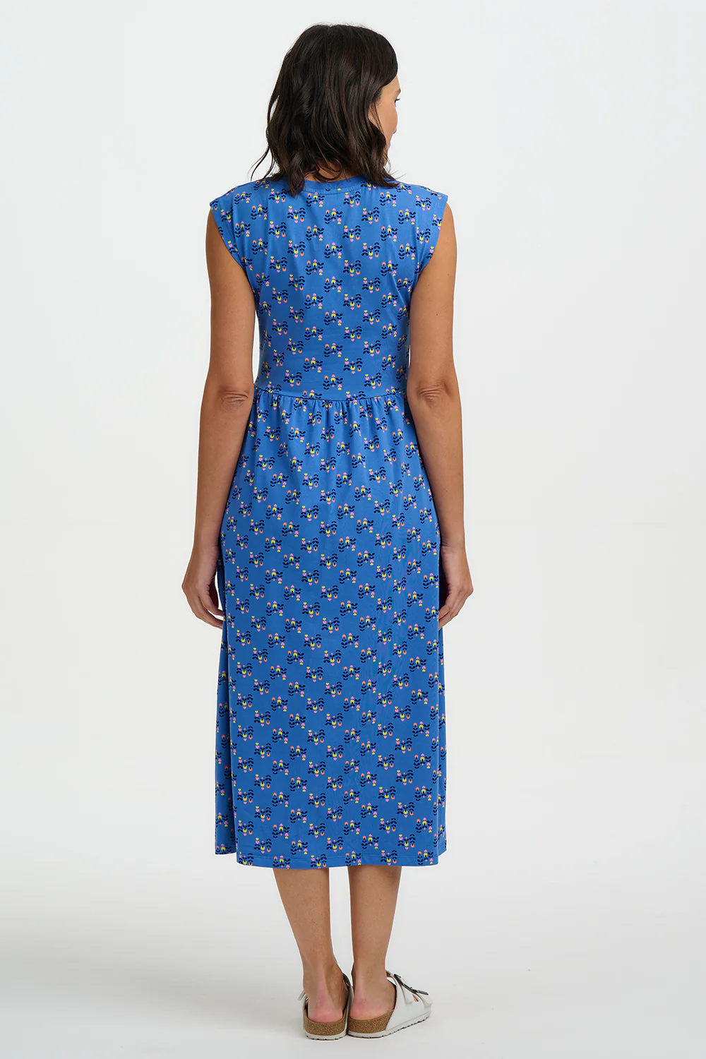 Nina Jersey Midi Dress - Blue, Folklore Twist - Image 5