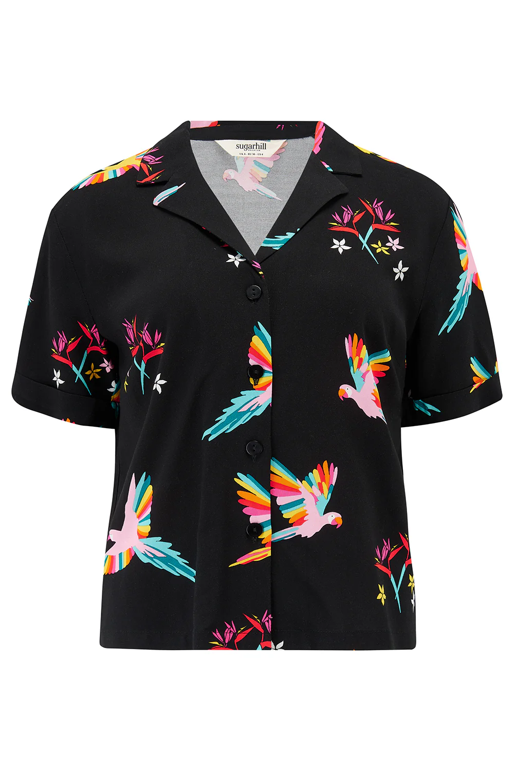 Odele Shirt - Black, Rainbow Parrots - Image 8