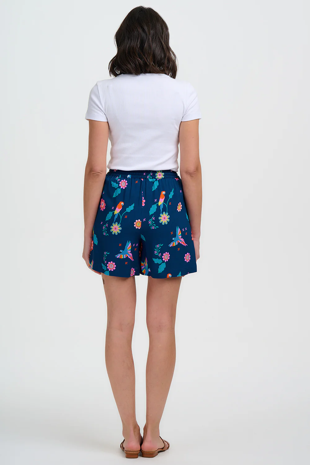 Patty Shorts - Teal, Parrot Floral - Image 3