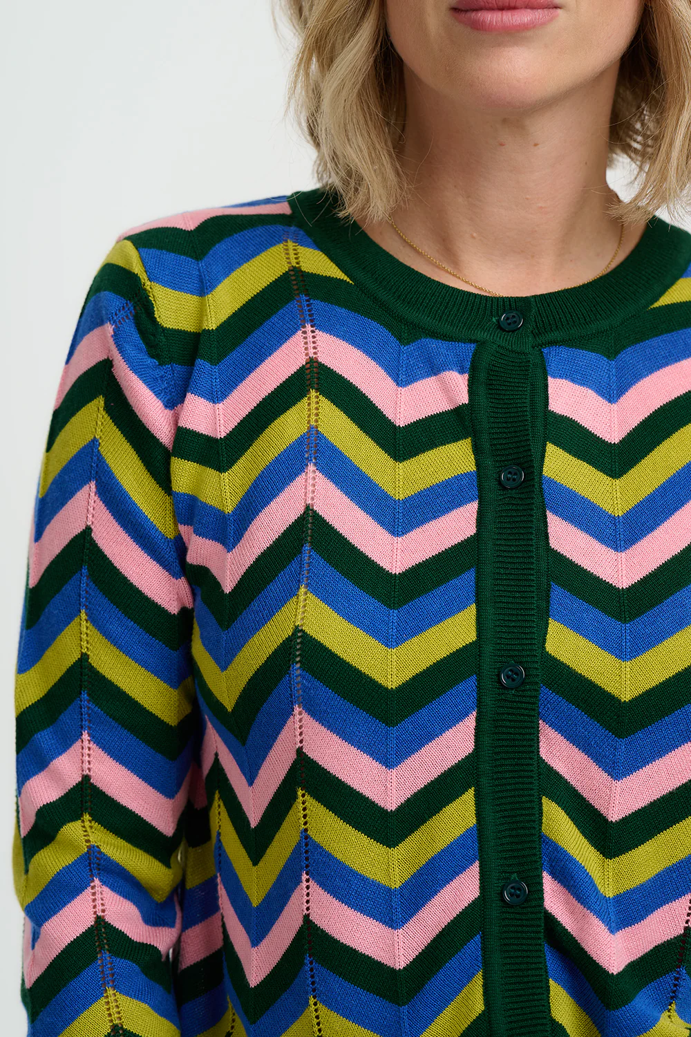 Rochelle Cardigan - Multi, Ocean Chevron - Image 2