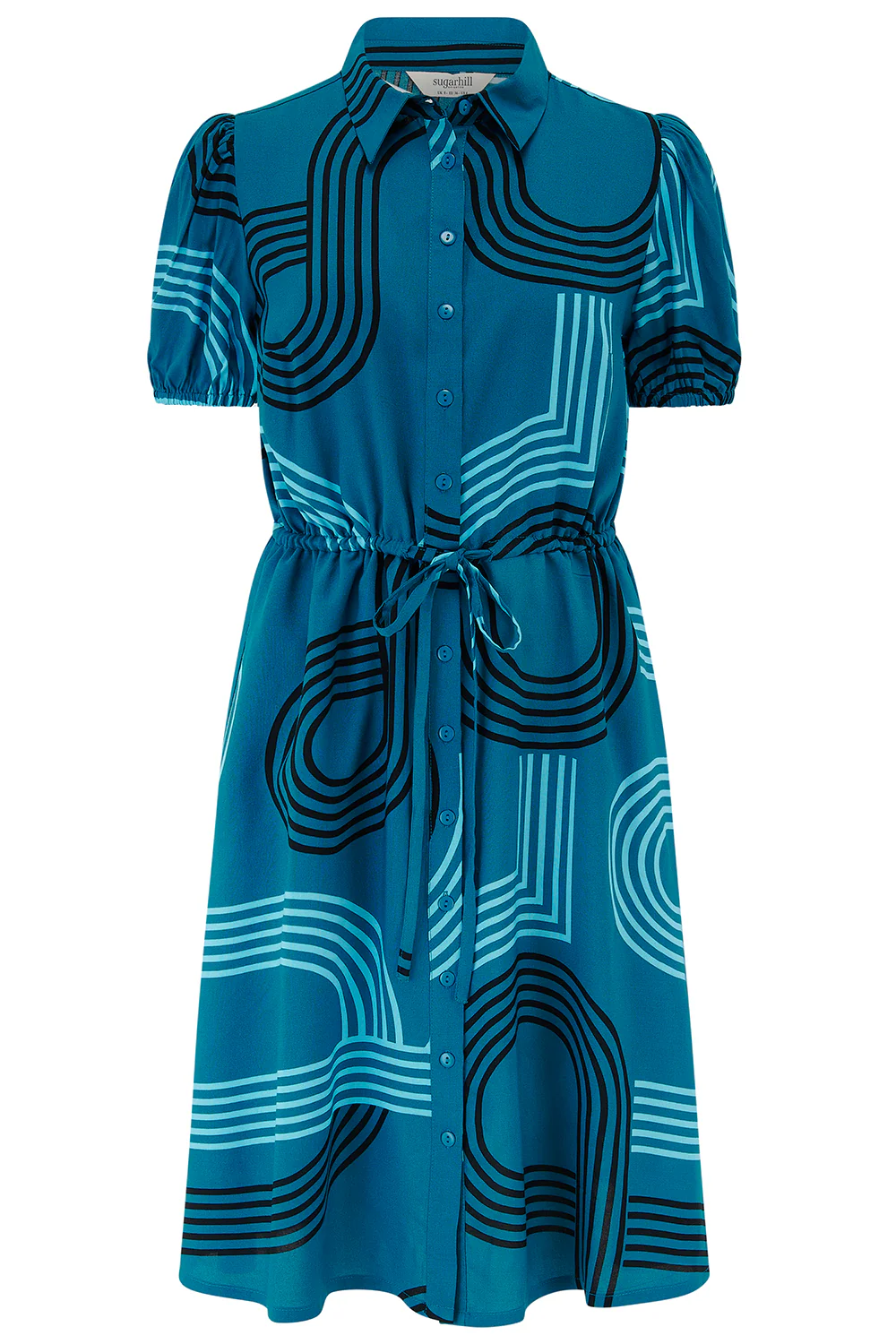 Salma Mini Shirt Dress - Teal, Ocean Racer - Image 5