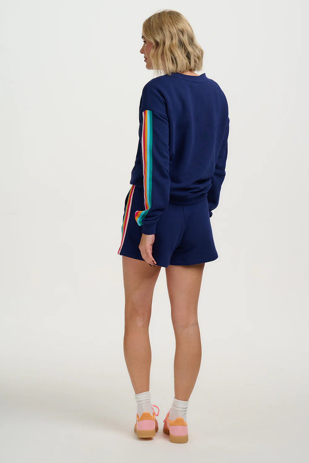 Sonya Shorts - Navy, Rainbow Trim - Image 4